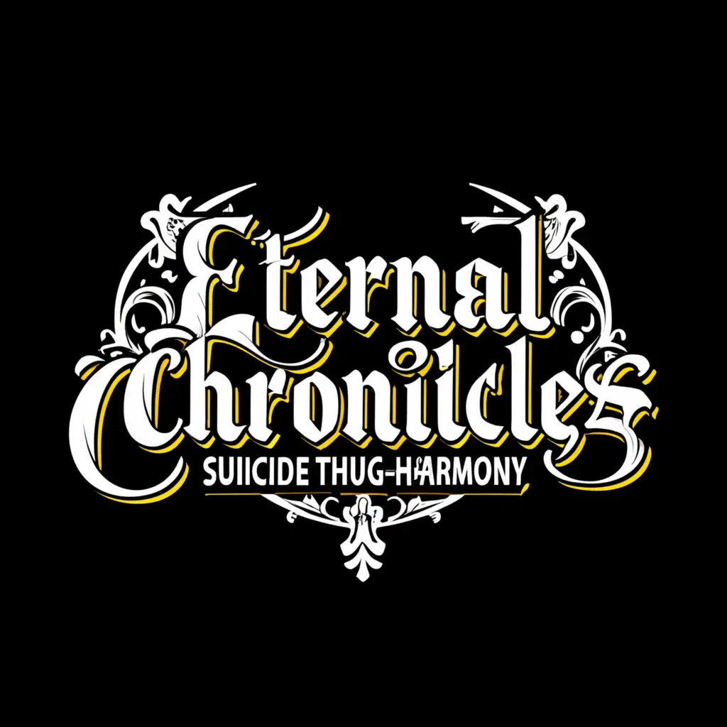 a logo design,with the text "Eternal Chronicles $uicidethug$-N-Harmony", main symbol:Old English font,Moderate,be used in Entertainment industry,clear background