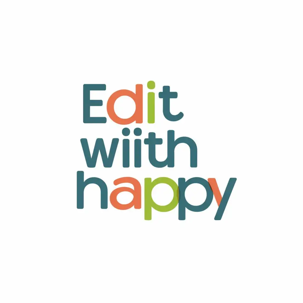 logo, text, with the text "editwithhappy", typography