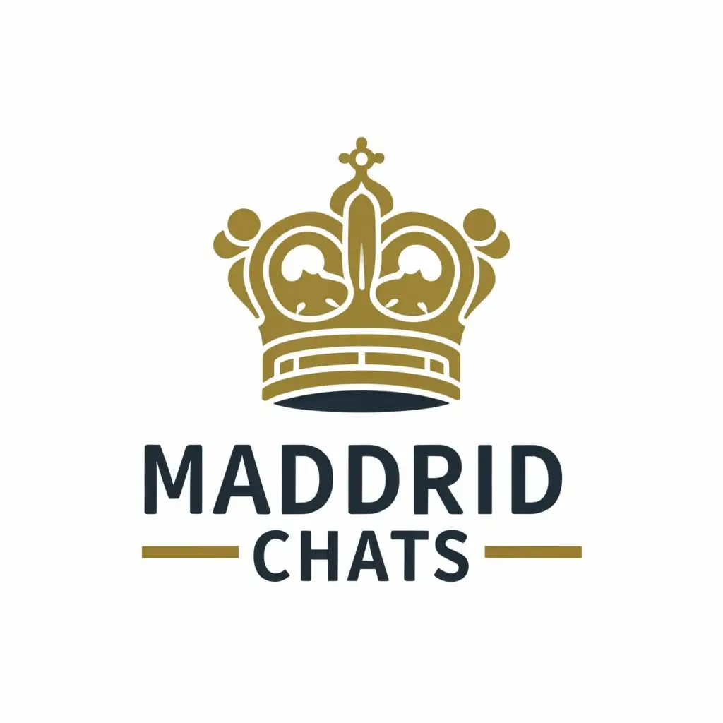 logo, crown, with the text "Madrid chats", typography