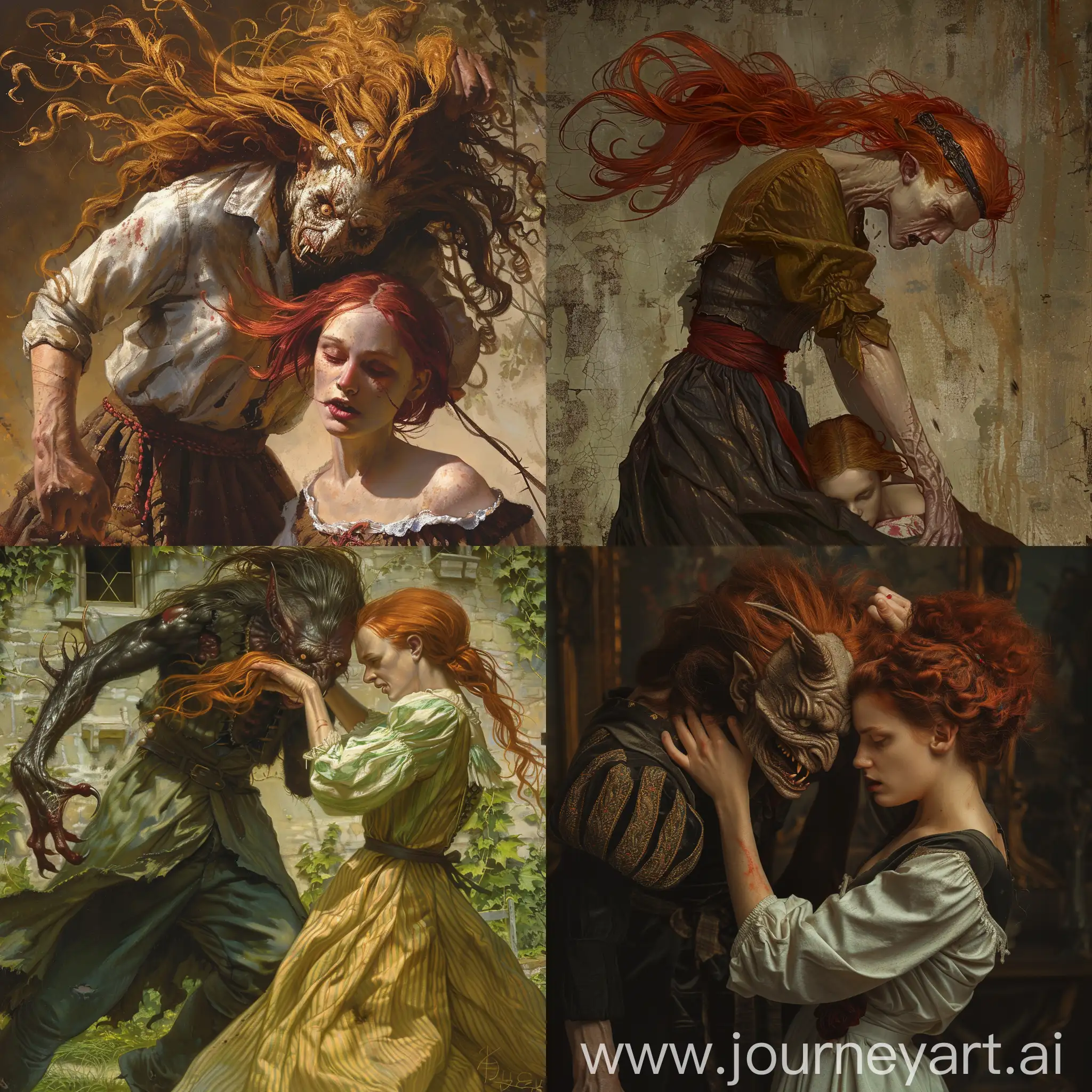 Sinister-Vampire-Capturing-RedHaired-Peasant-Woman