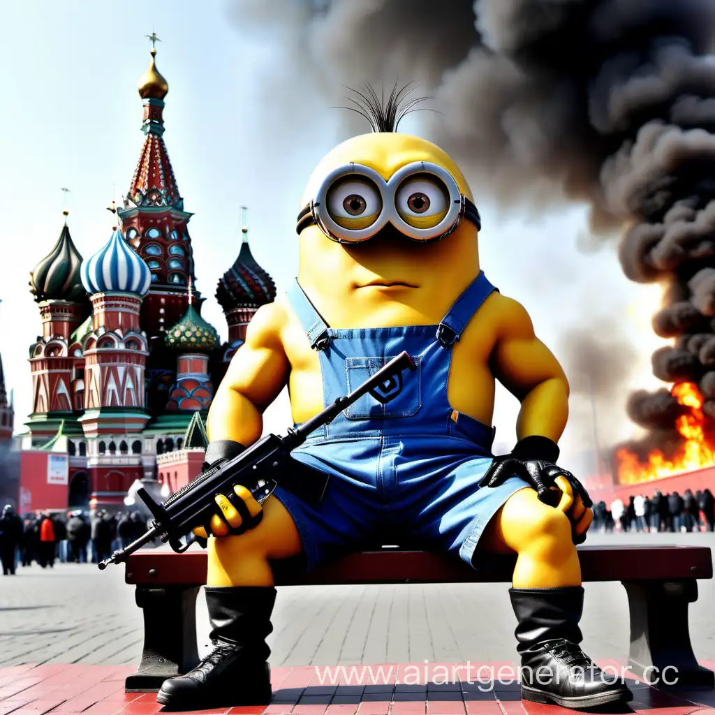 Muscular-Minion-with-AK47-in-Burning-Red-Square