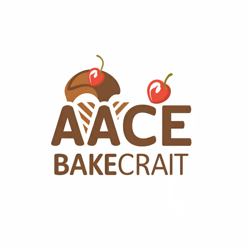 a logo design,with the text "ACE BakeCraft", main symbol:Bake,Minimalistic,clear background