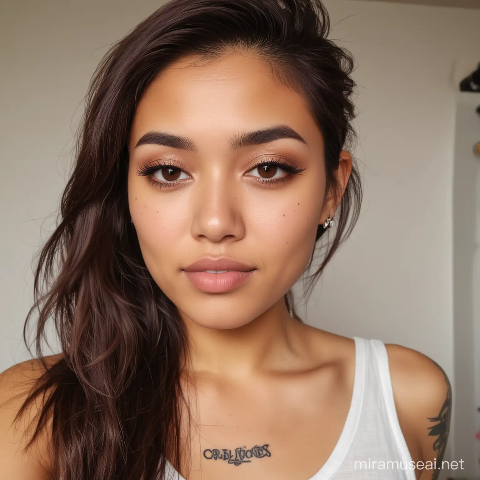 Filipino Bisexual Woman with Tattoos Confident Neurosurgeon Look