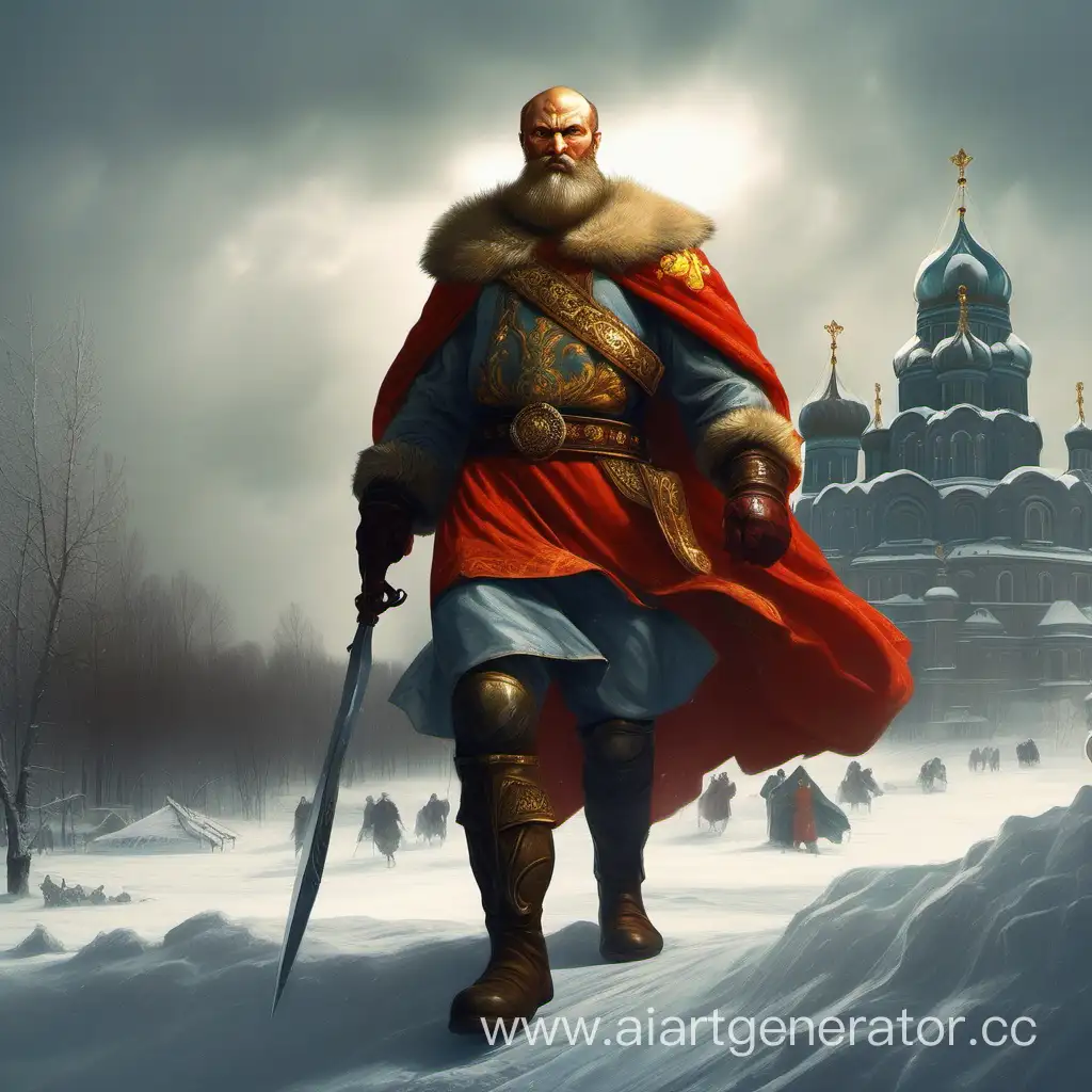 Majestic-Depiction-of-a-Russian-Epic-Hero-in-Mythical-Landscapes