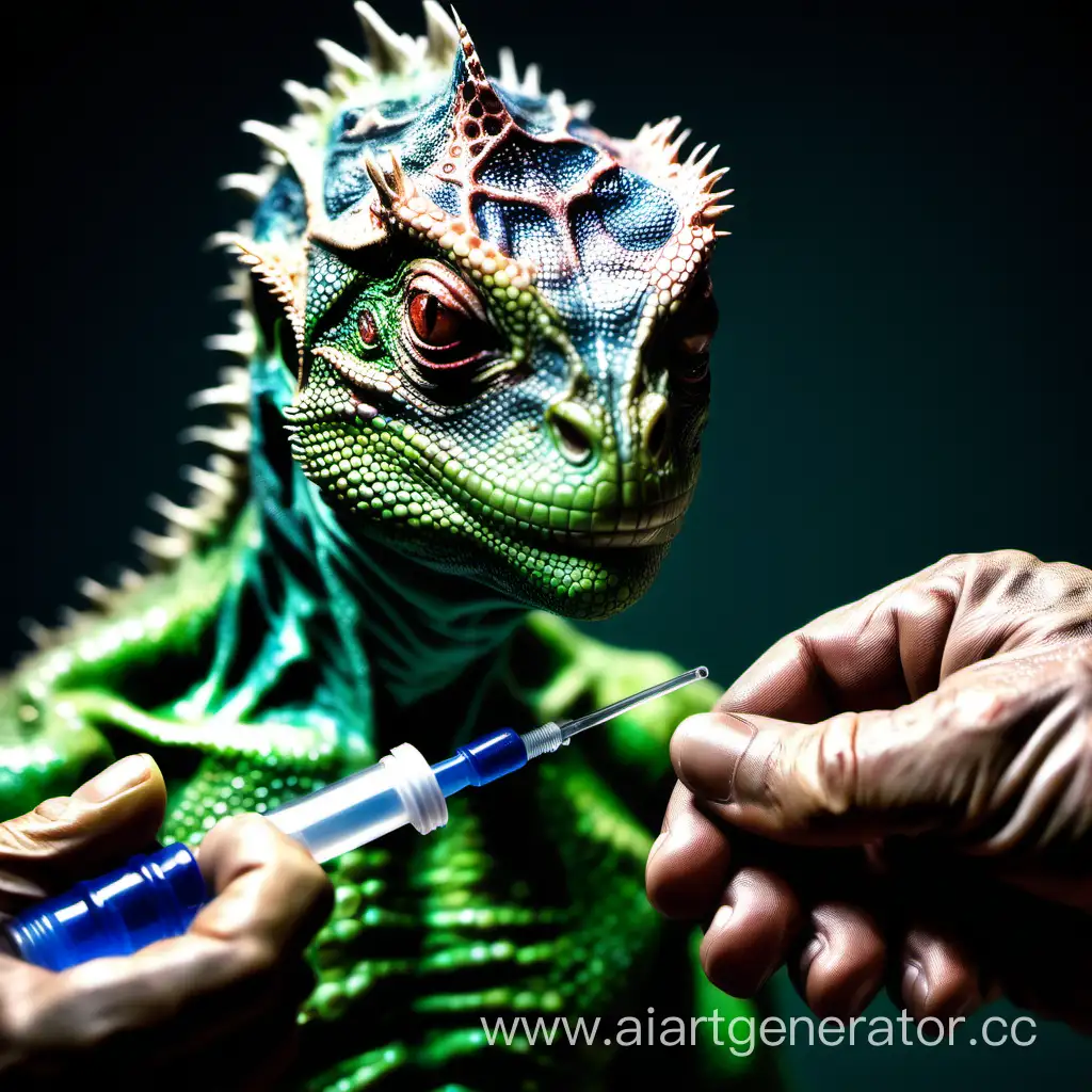 Lizard-Man-Receives-Mysterious-Syringe-Surreal-Transformation