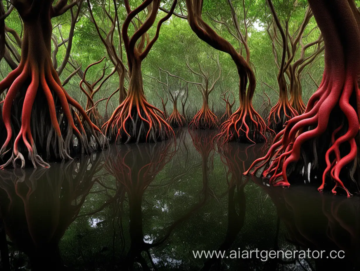 Triffids, Ents and Krakens in a mangrove swamp.