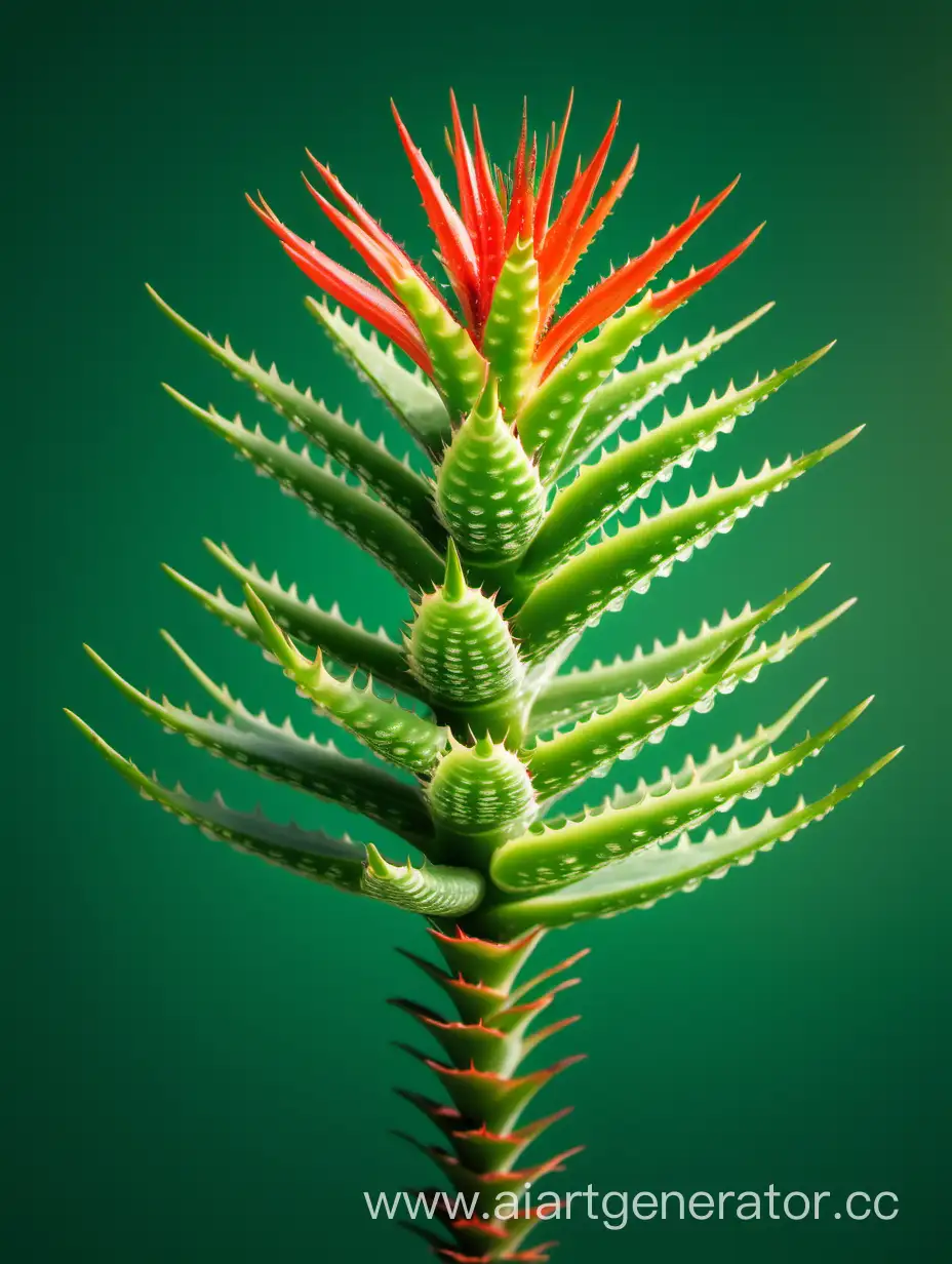 Aloe-Succotrina-Flower-8K-on-Green-Background