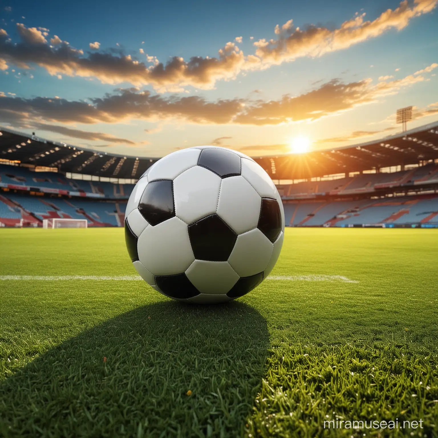 Soccer Ball on Vibrant Field Captivating Sports Scene