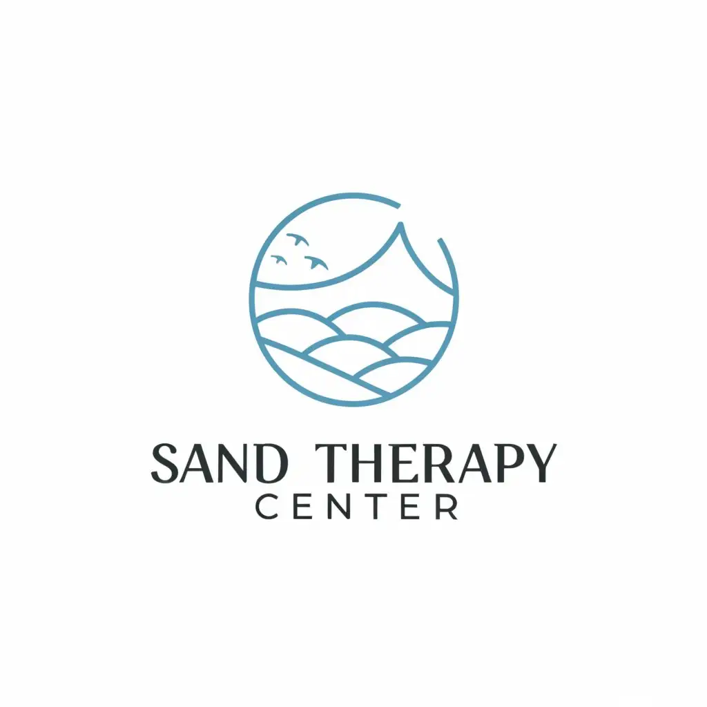 a logo design,with the text "SAND THERAPY CENTER", main symbol:water, sand, simple,Moderate,clear background