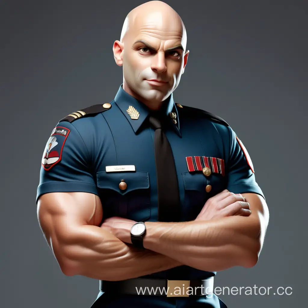Bald-Muscular-Man-in-Vikacoca-Uniform-Exuding-Strength-and-Confidence