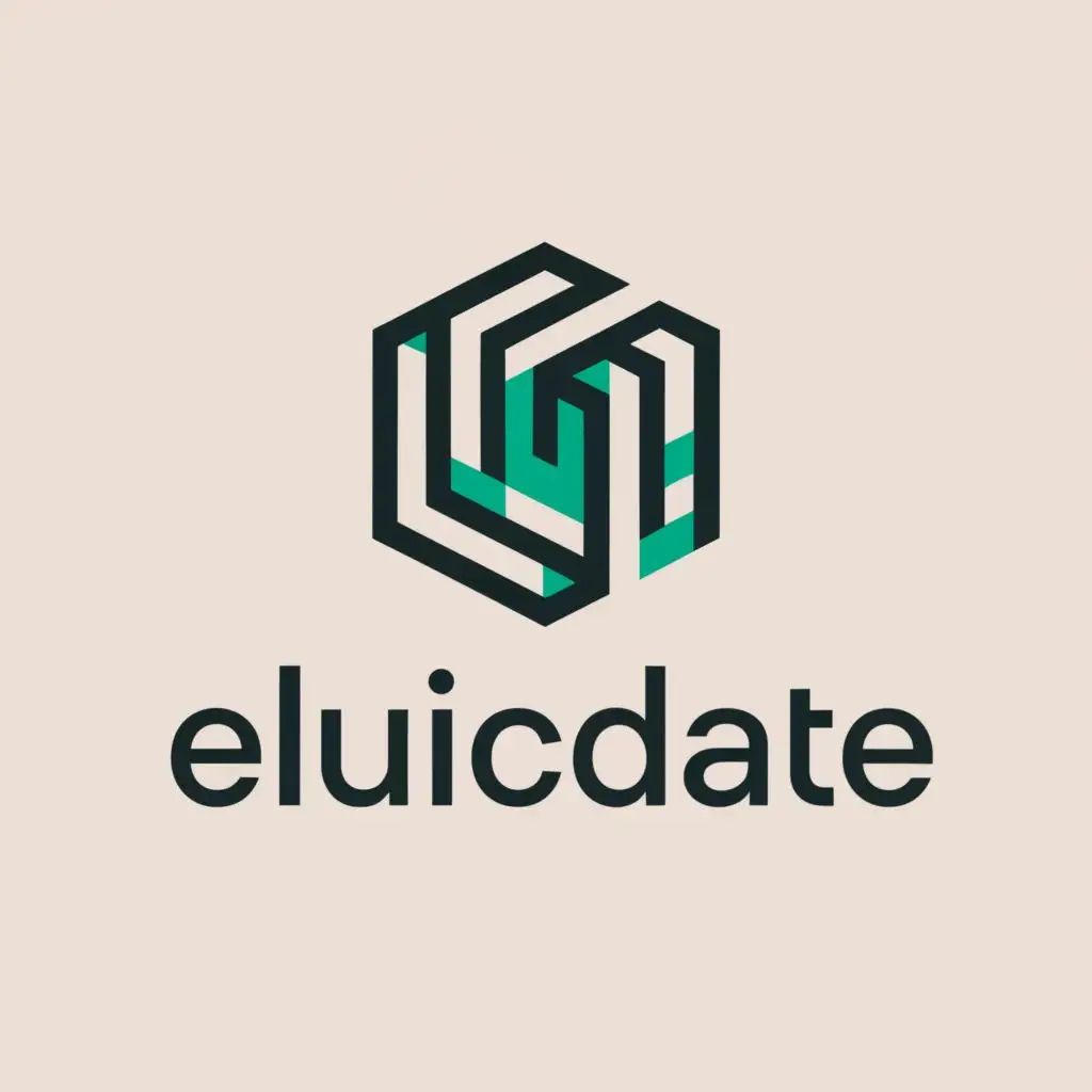 a logo design,with the text "elucidate", main symbol:DATA,Minimalistic,clear background