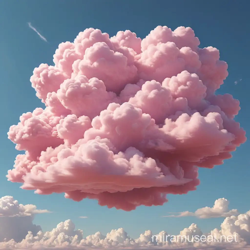 Dreamy 3D Pink Cloudscape with Ethereal Beauty