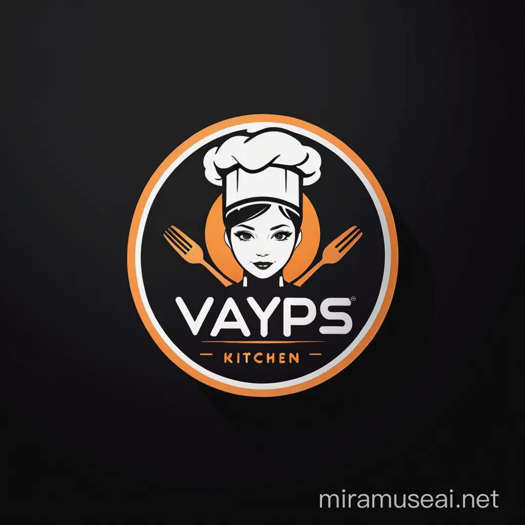 i want a logo for Vayps Kitchen for resteraunt with amasing food effects
