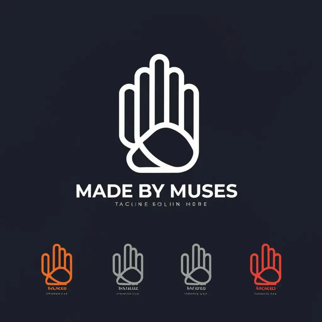 a logo design,with the text "Made by Muses", main symbol:Hand,Moderate,be used in Technology industry,clear background