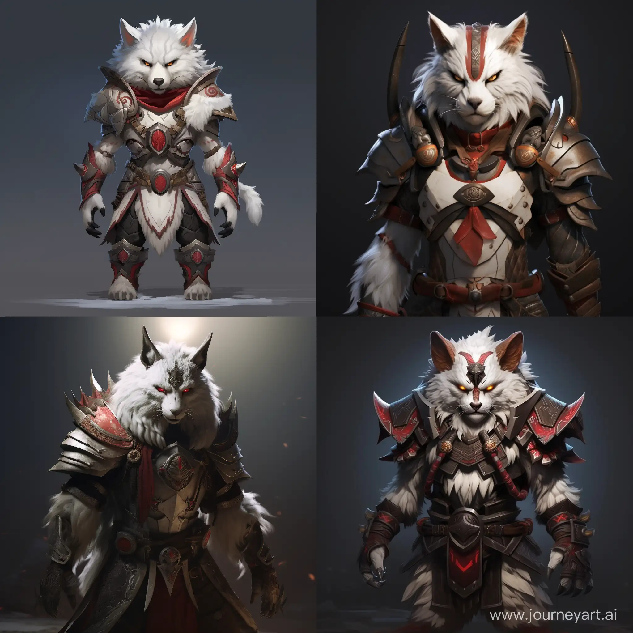 Vulpera-Warrior-in-Striking-White-Fur-and-Fiery-Eyes-with-Leather-Armor