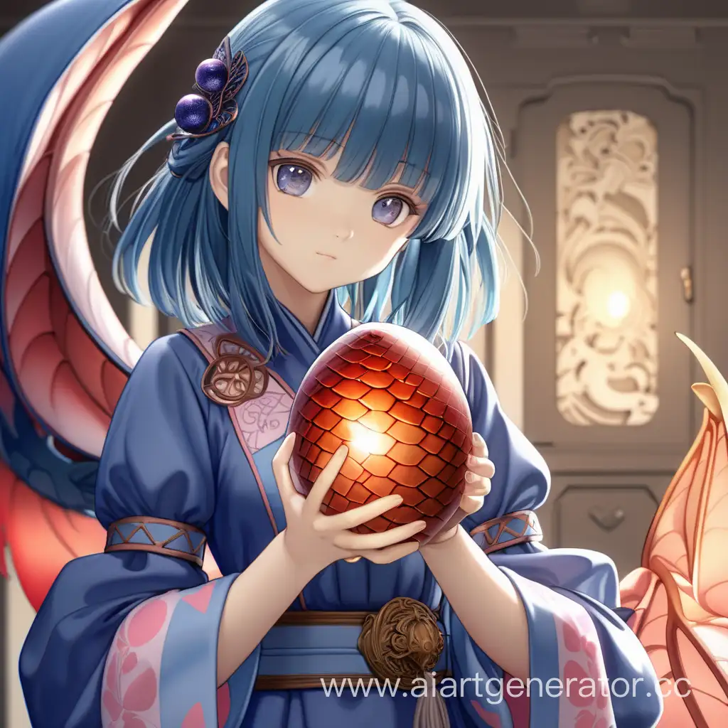 Elegant-Anime-Girl-in-a-Enchanting-Dress-Holding-a-Mysterious-Dragon-Egg