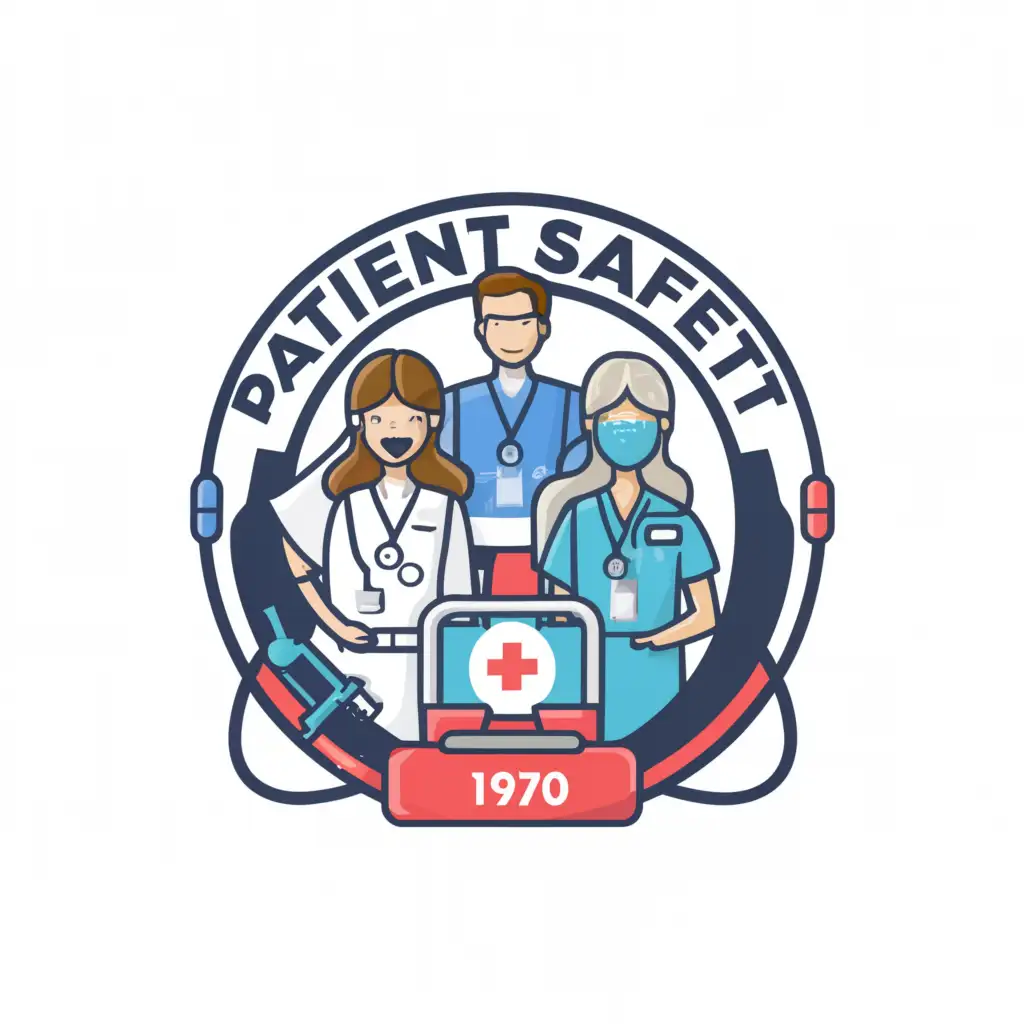 a logo design,with the text "Patient Safety", main symbol:Patient Safety Medical team and Hospital tools,complex,be used in Medical Dental industry,clear background
