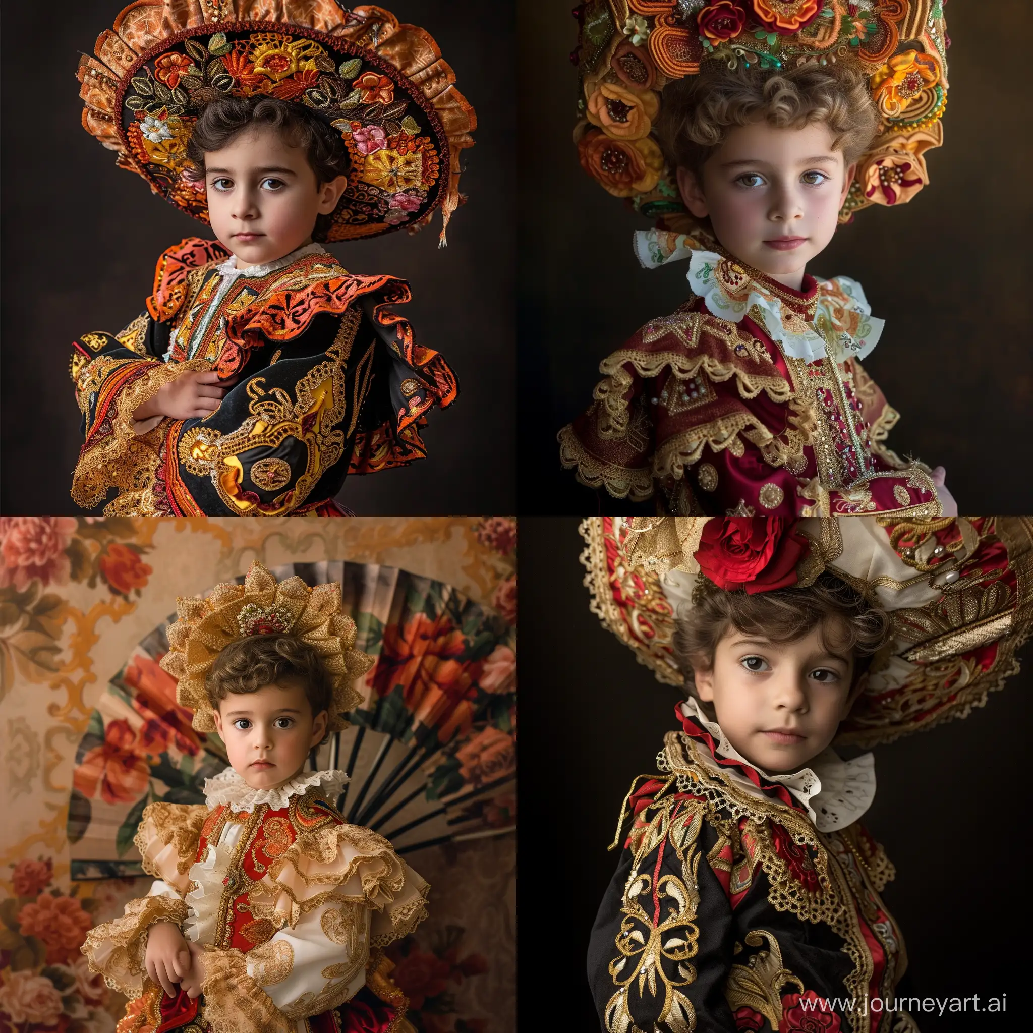 Spanish-Prince-Child-in-Flamenco-Costume-with-Flamenco-Alfajores