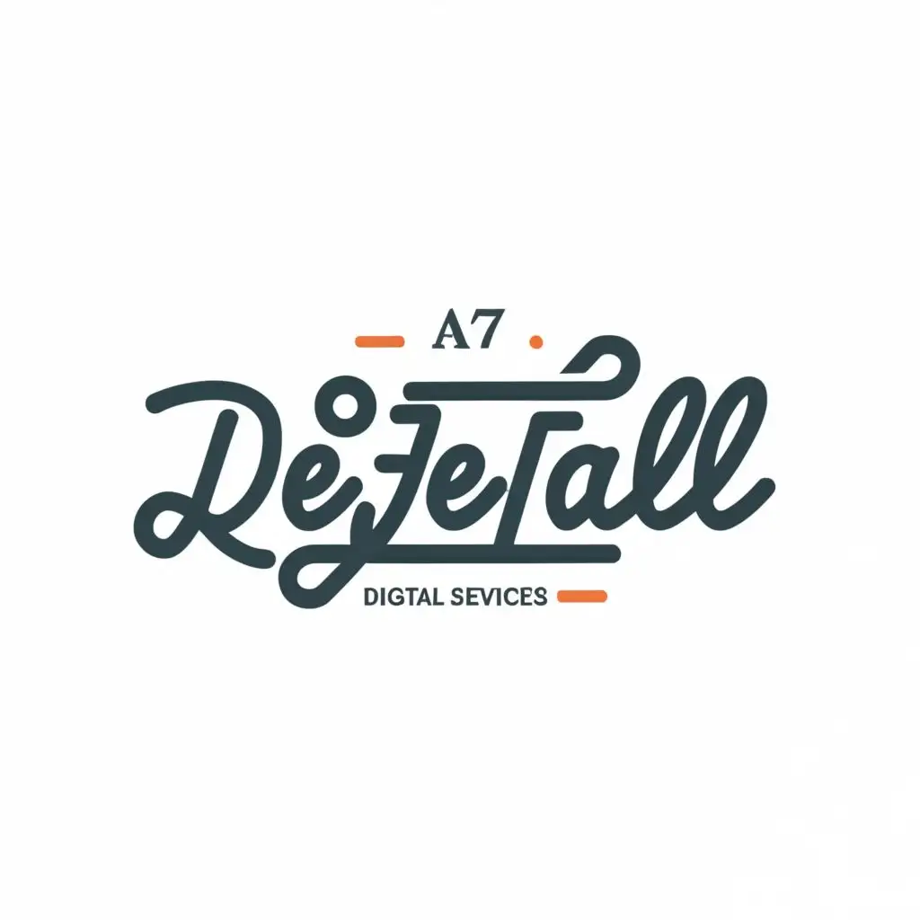 logo, digital services logo, with the text "dejetall", typography