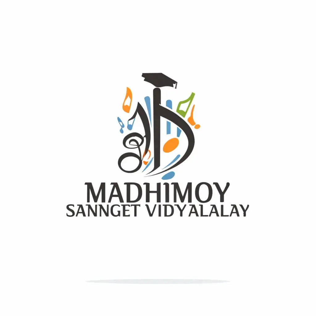 a logo design,with the text "MADHUMOY SANGEET VIDYALAYA", main symbol:Music academy,Moderate,be used in Education industry,clear background