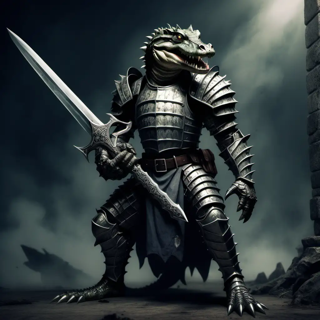 Gothic Armor Caiman Soldier with Massive Sword