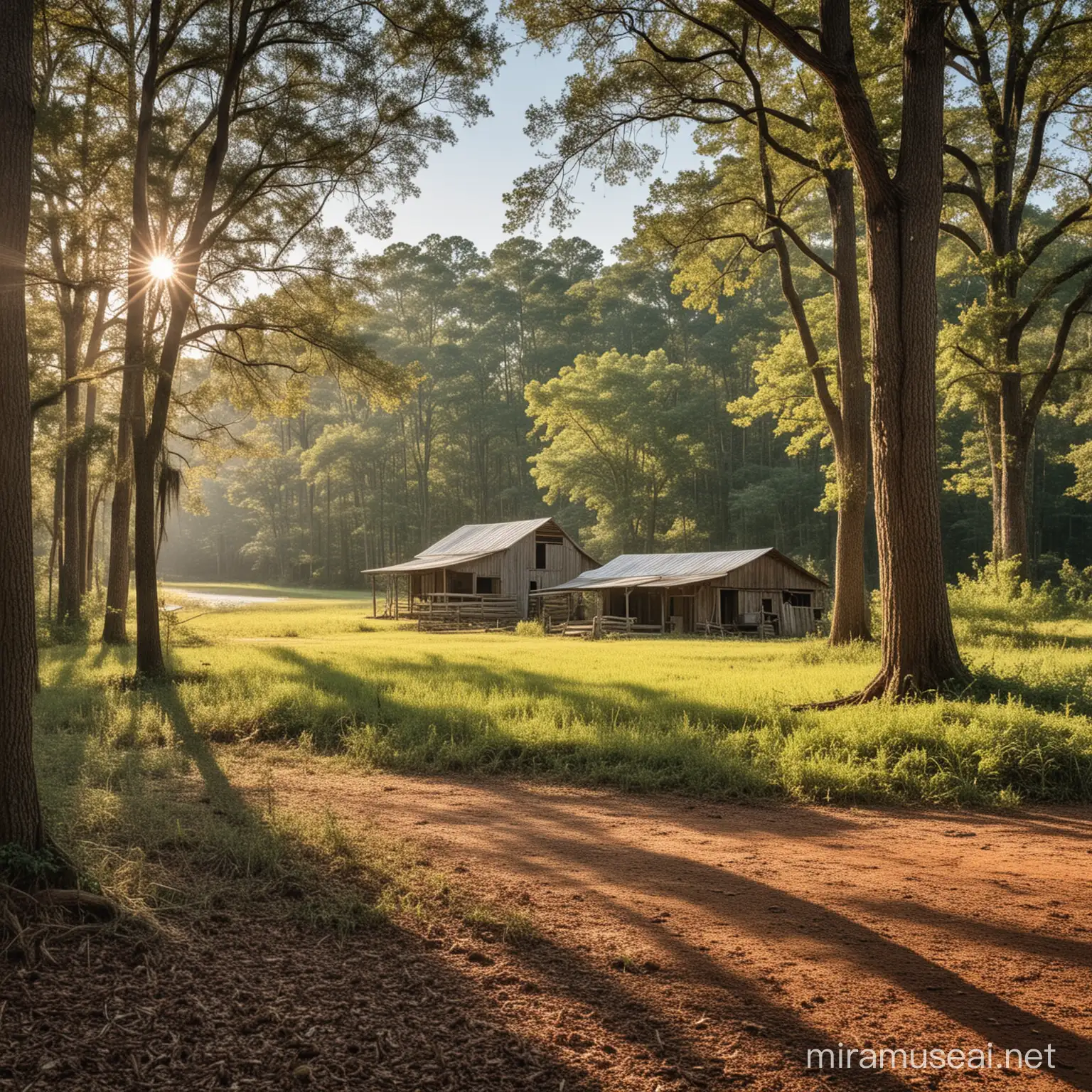 Alabama Country Landscape with Historic Farmhouse
