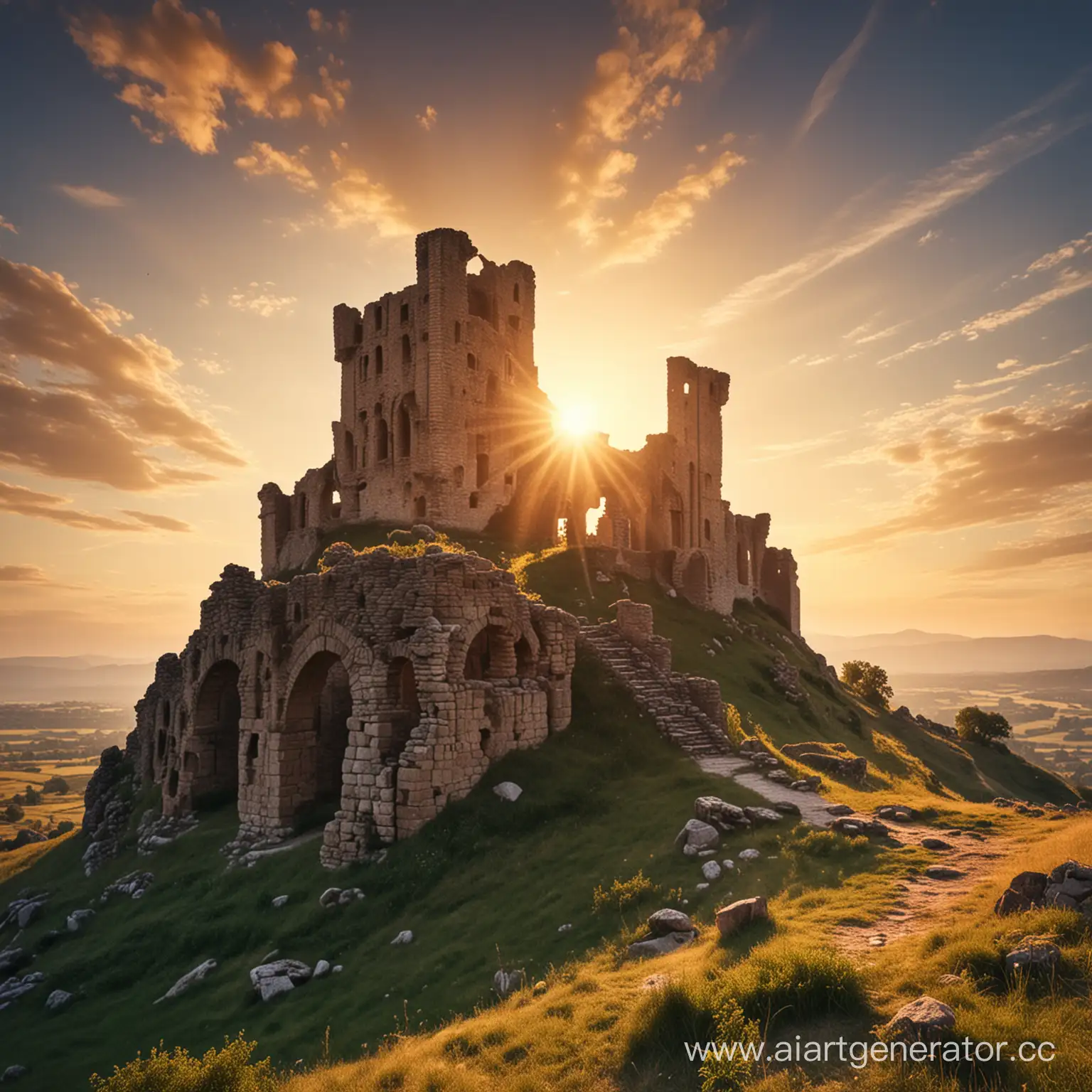 Sunset-Magic-at-a-Ruined-Ancient-Castle