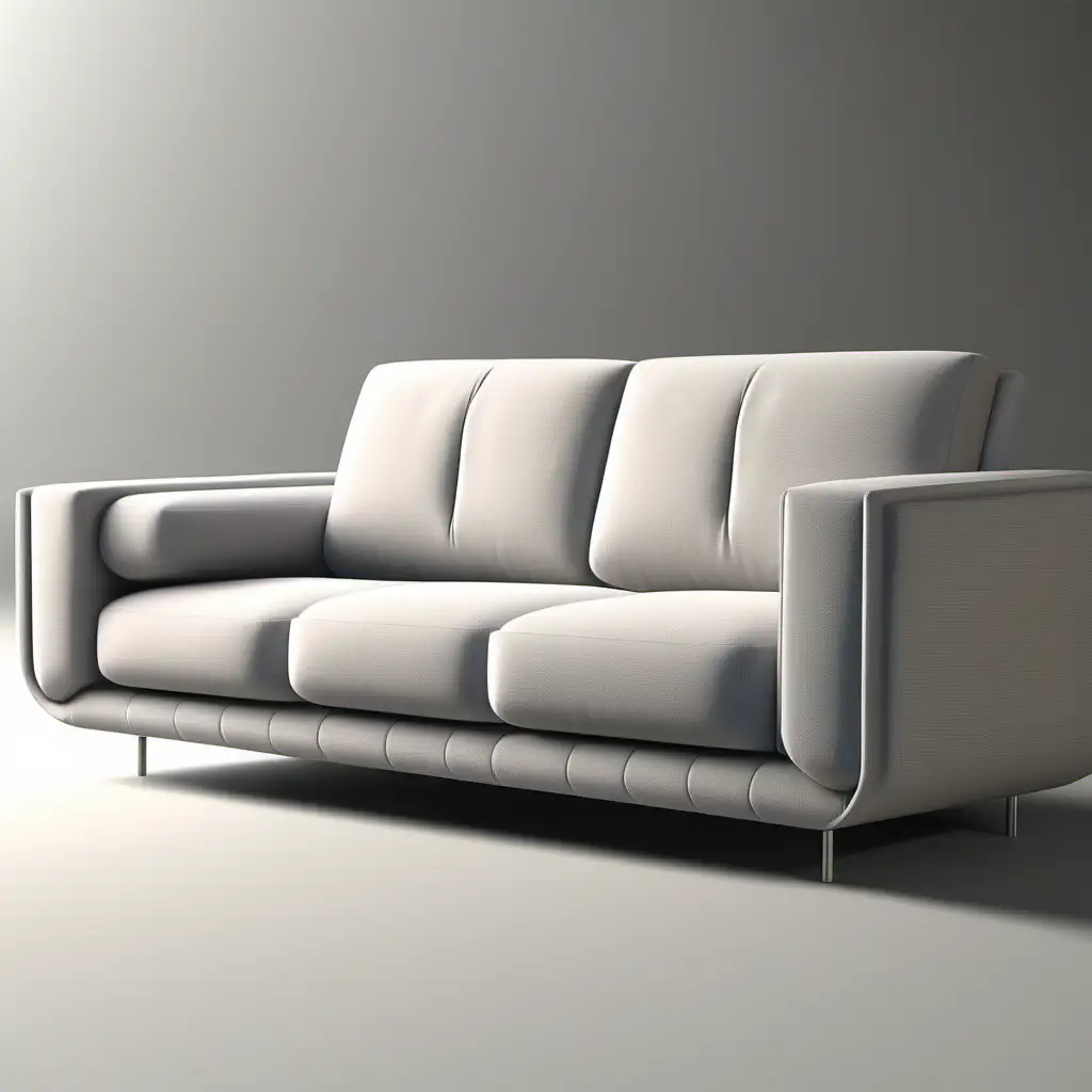 Modern ThreeSeater Sofa with Mechanical Arms and Minimalist Design
