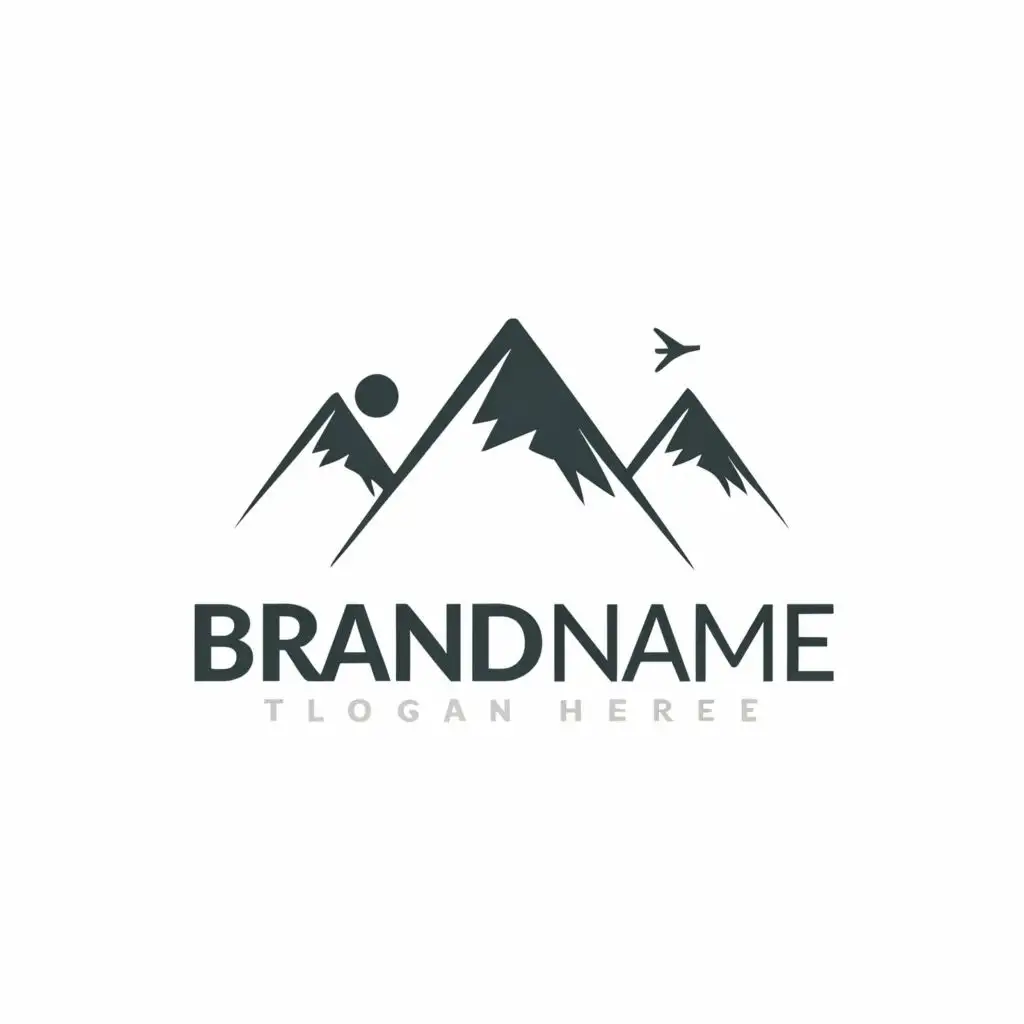 logo, Minimal logo mountain, with the text "Brand Name", typography, be used in Travel industry