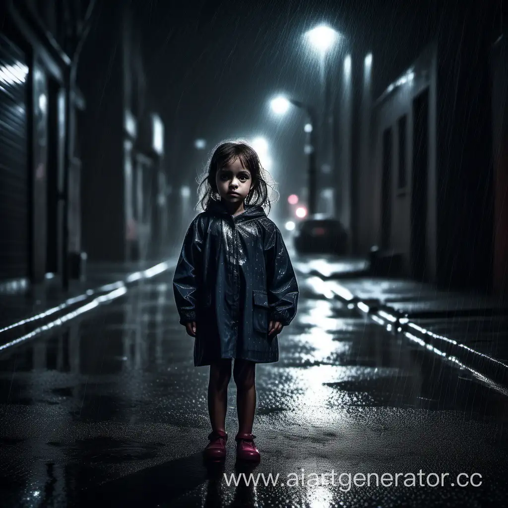 Lost-Little-Girl-Emilia-in-Dark-Rainy-Night