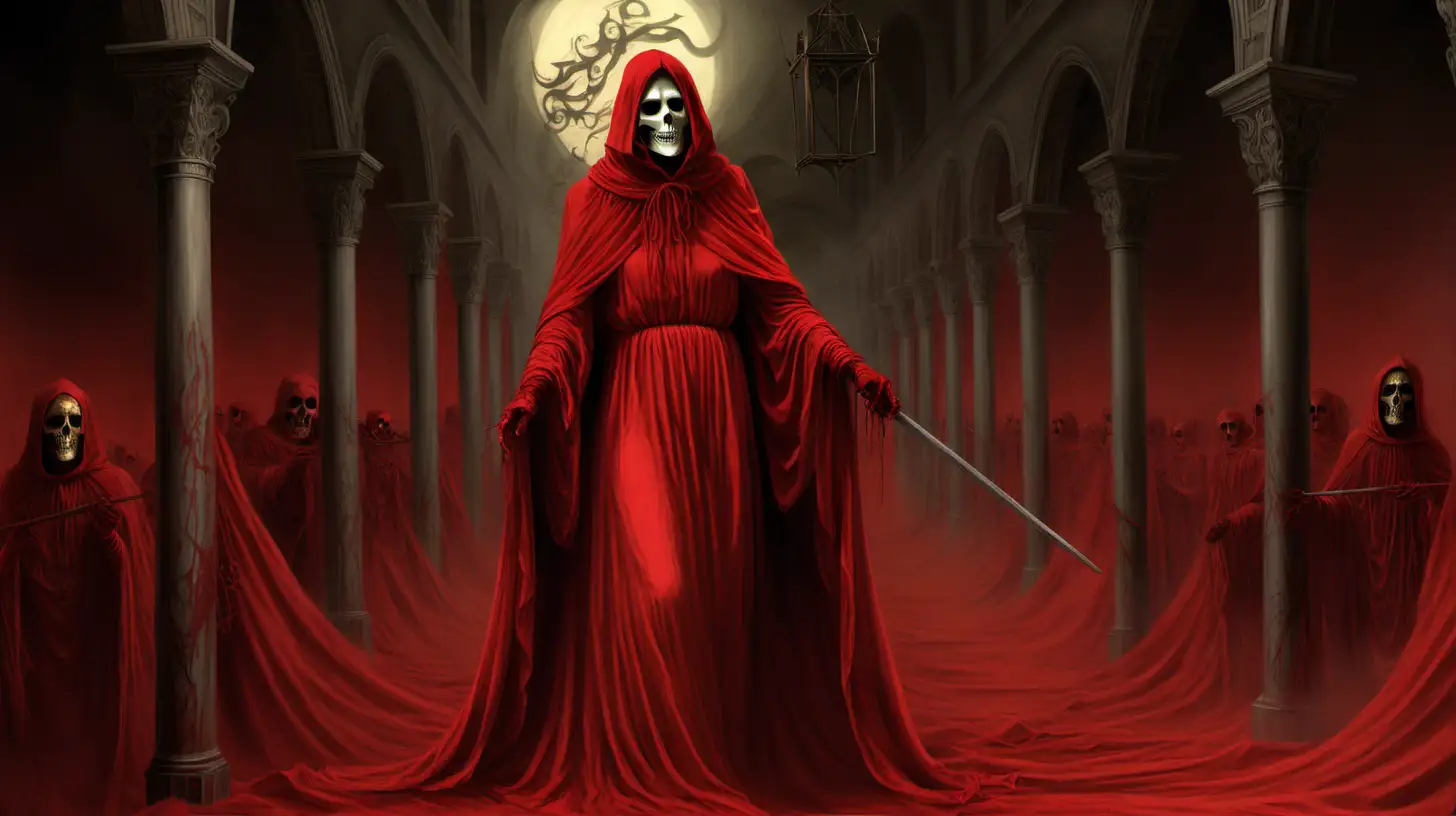 and the masque of the red death held sway over all