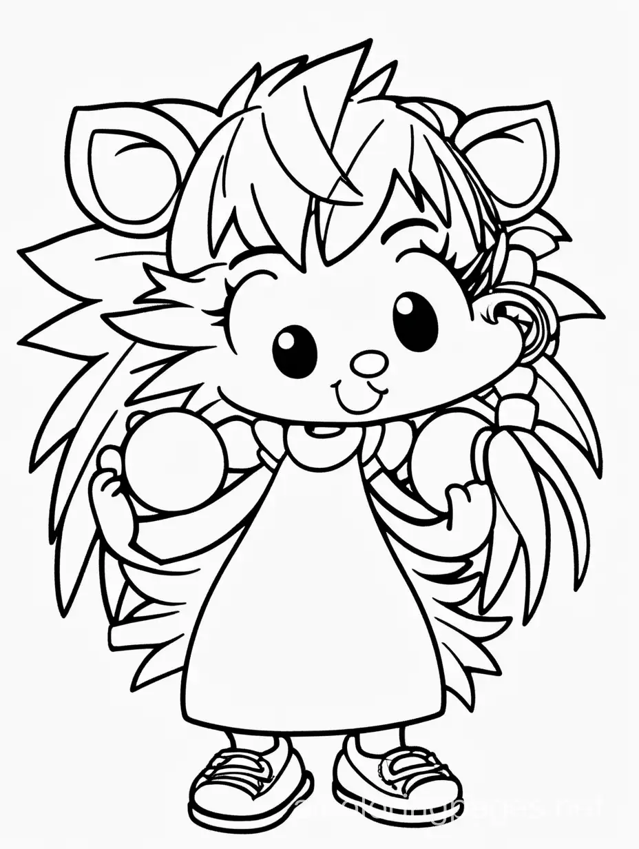 rolo the hedgehog girlfriend with pigtails


, Coloring Page, black and white, line art, white background, Simplicity, Ample White Space. The background of the coloring page is plain white to make it easy for young children to color within the lines. The outlines of all the subjects are easy to distinguish, making it simple for kids to color without too much difficulty