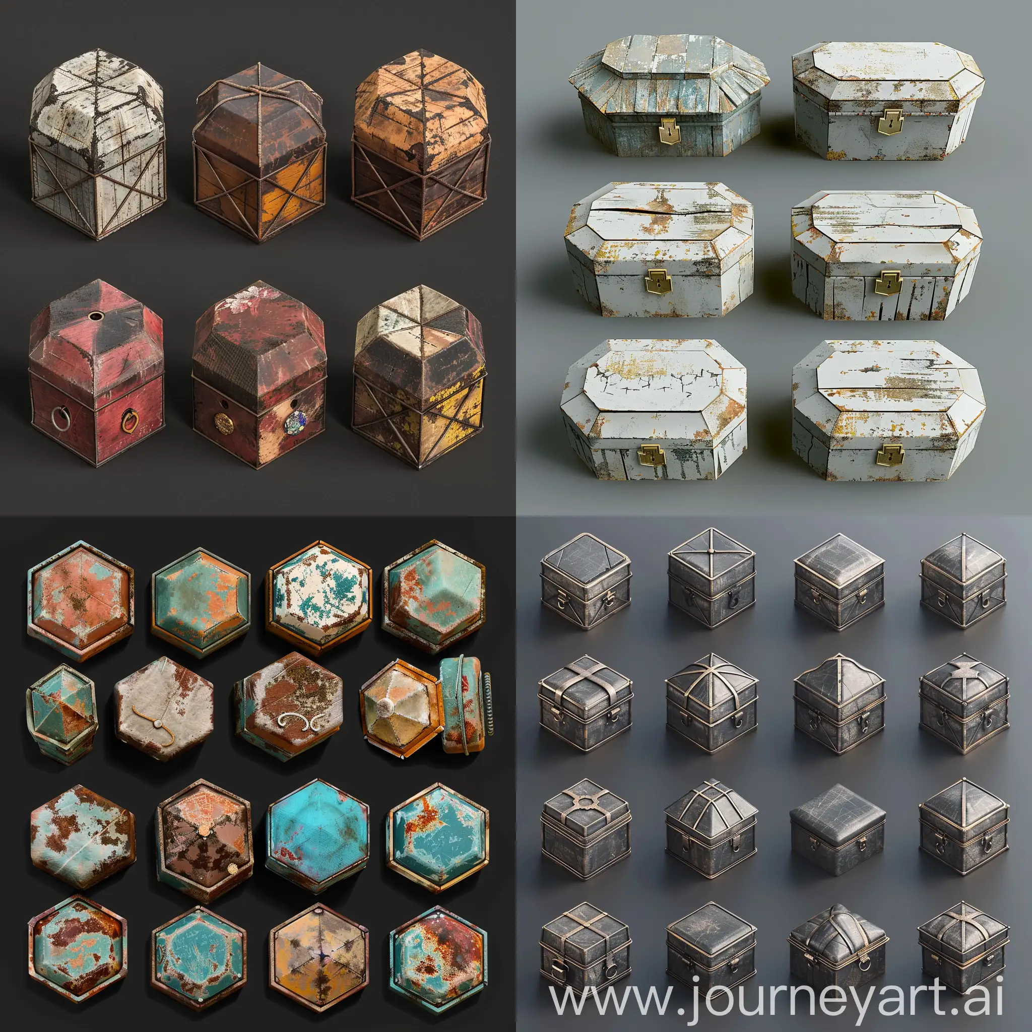 Isometric-Worn-Pentagon-Jewelry-Boxes-Unreal-Engine-5-3D-Asset