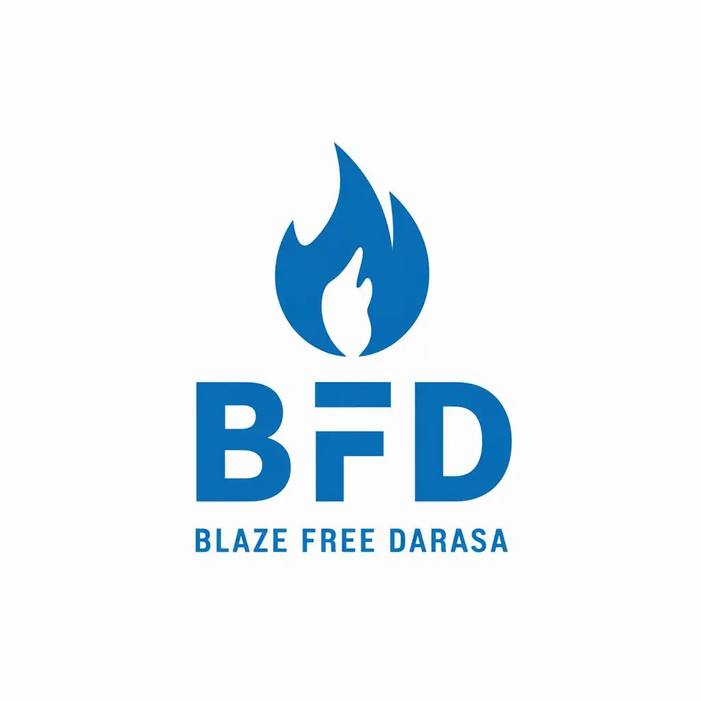 logo, Fire, Blaze Free Darasa, blue, with the text "BFD", typography, be used in Nonprofit industry