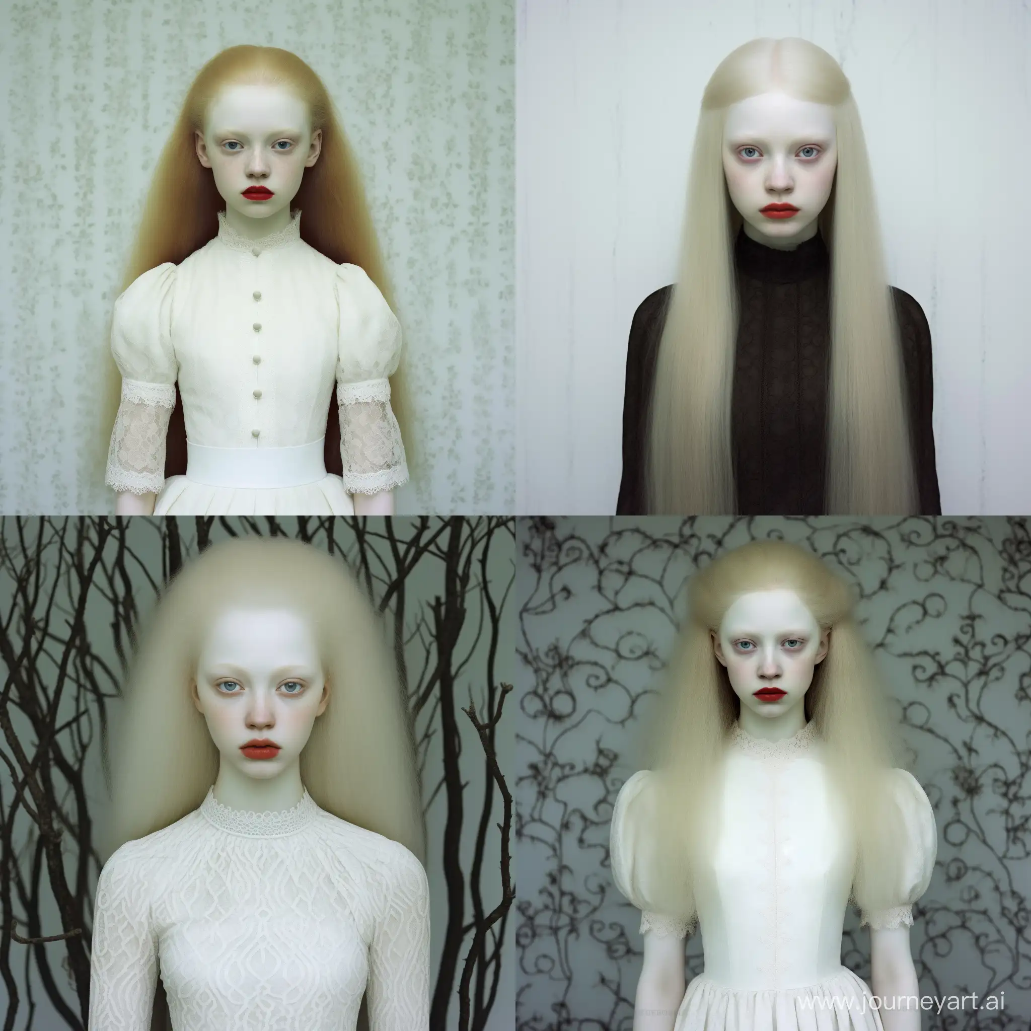 A beautiful albino girl, she is 20 years old