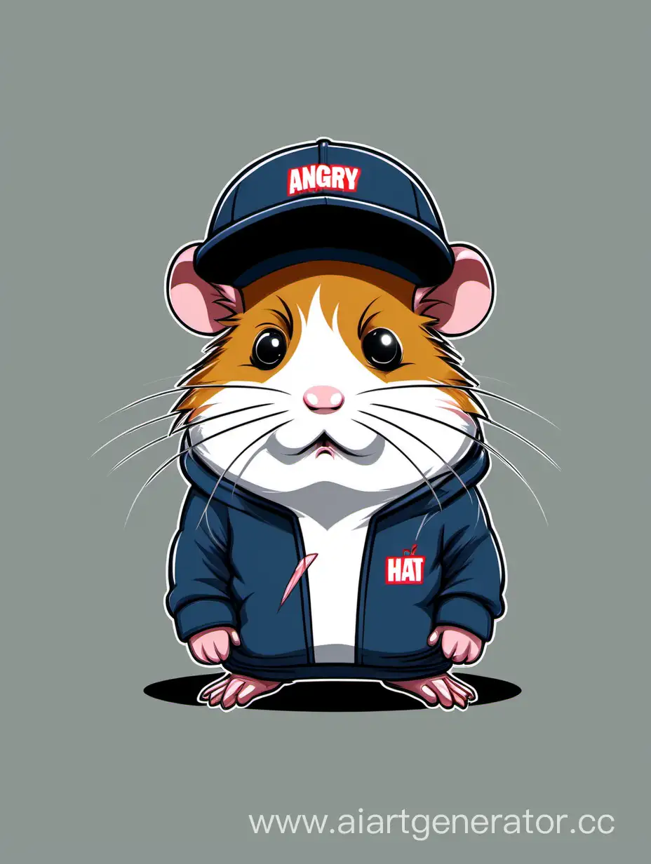 Furious-Hamster-Wearing-a-Cap