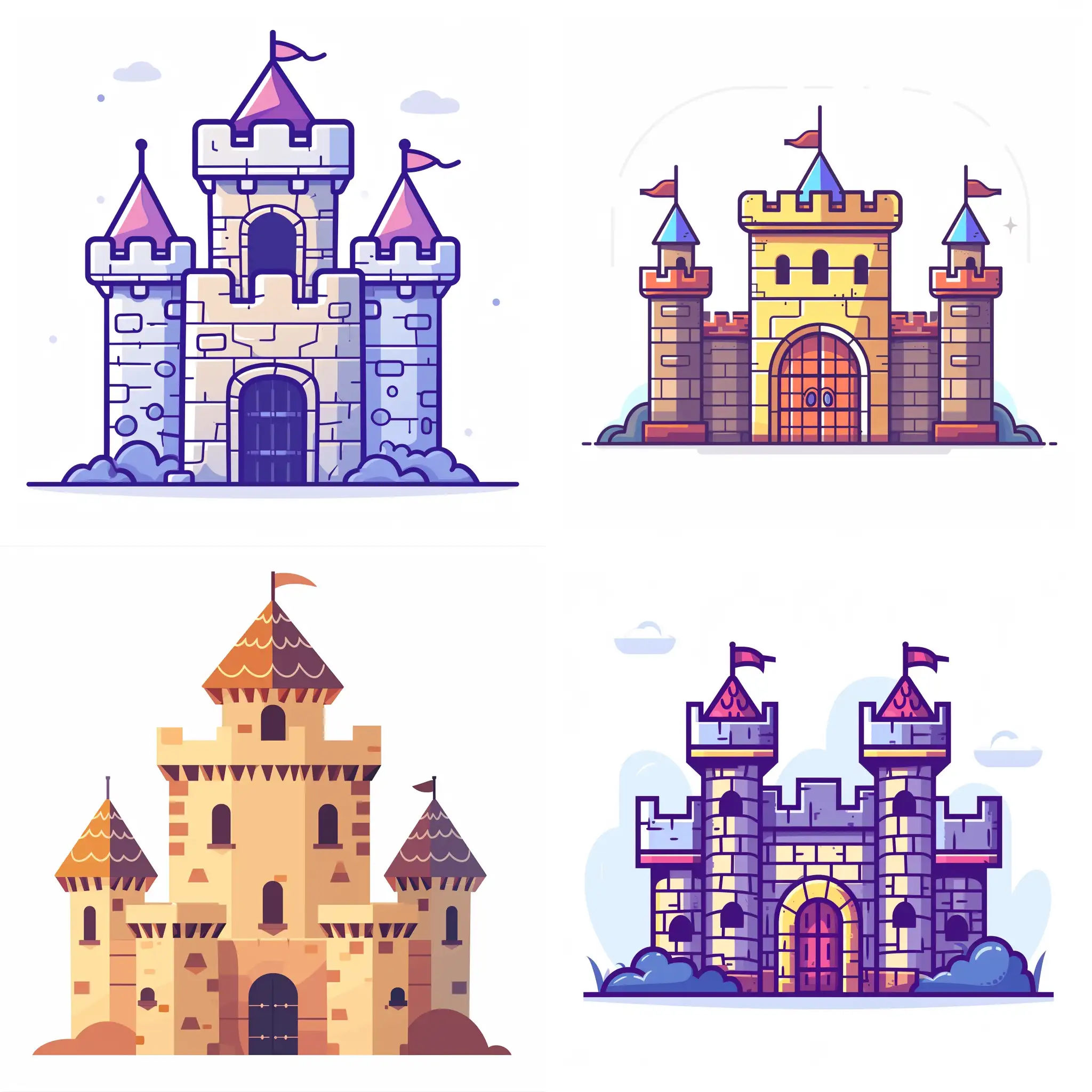 illustration a minimal graphic image about choosing powerful password for website. imagine a castle which has strong defence with concept of powerful password for admins of website with plain white background (Code: FFFF)