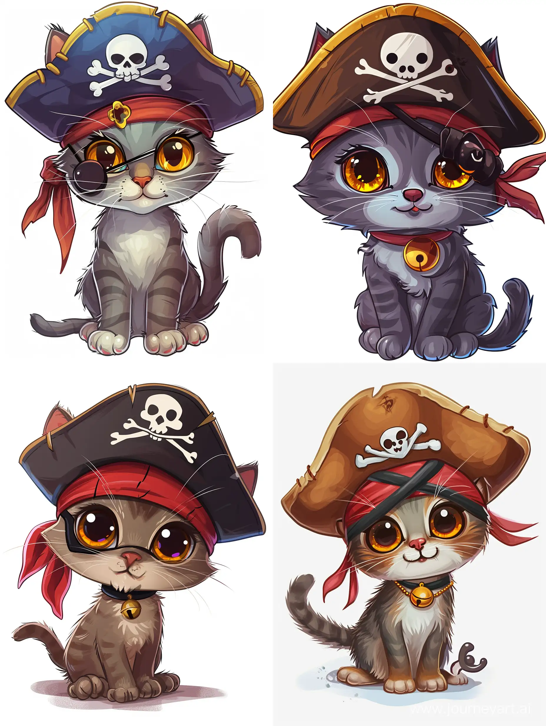 Adorable-Gray-Pirate-Cat-with-Amber-Eyes-and-Hat-in-HD-Cartoon-Image