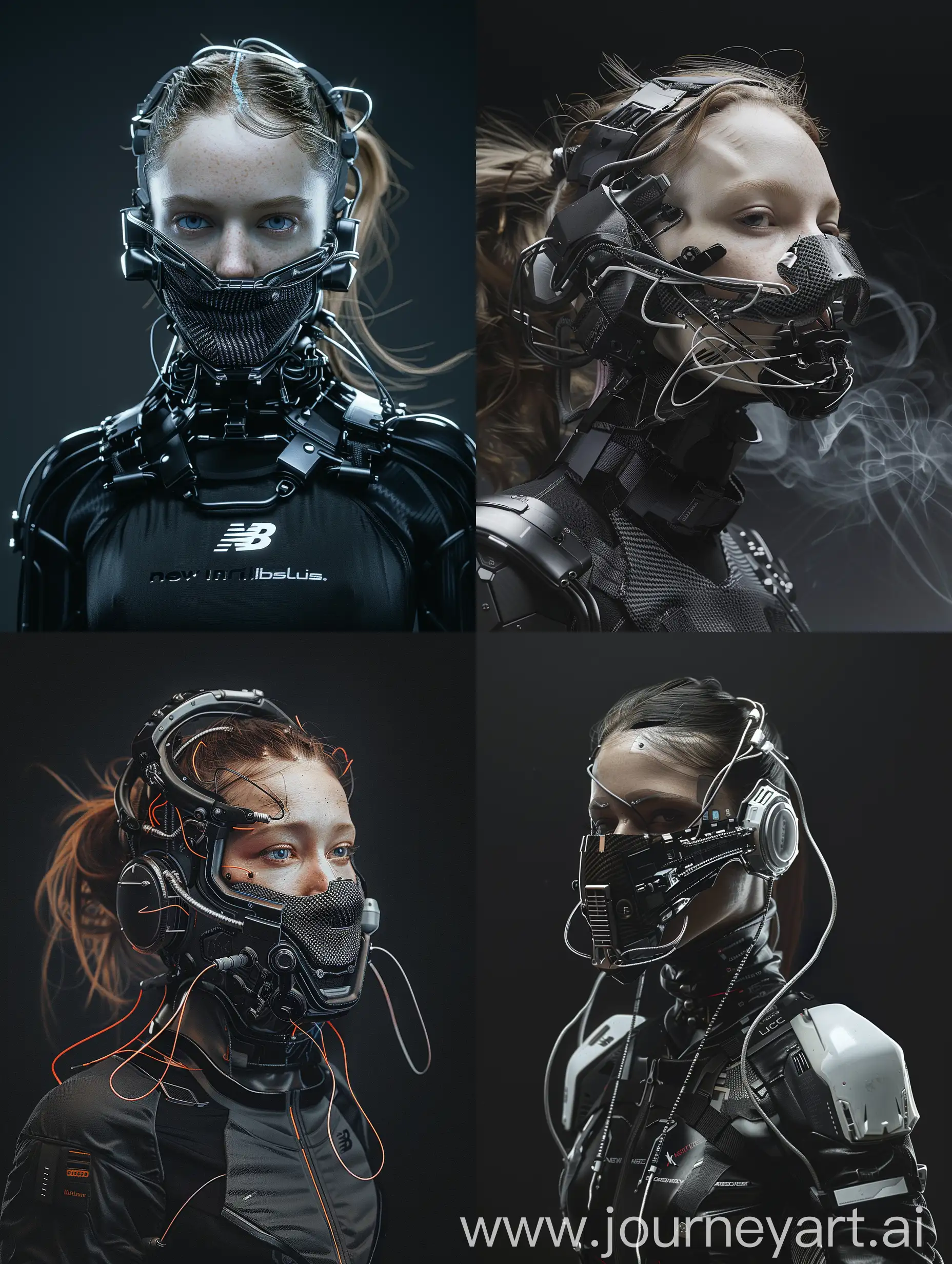Futuristic-Cyberpunk-Woman-in-Carbon-Fiber-Mask