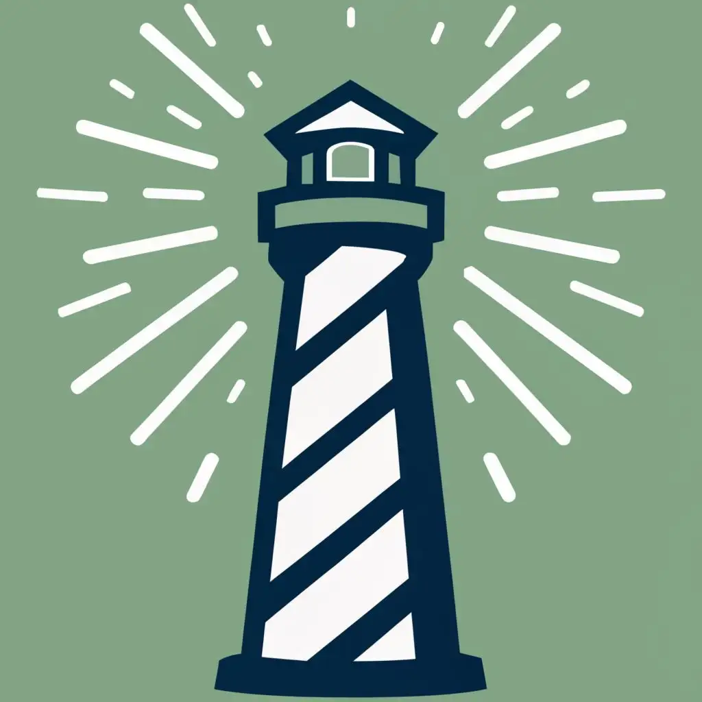 logo, lighthouse, with the text "X", typography, be used in Nonprofit industry