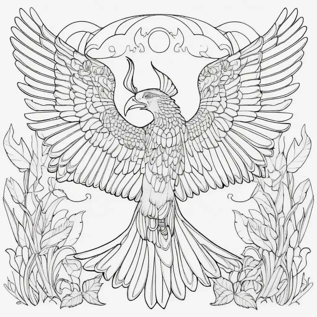 Detailed Coloring Page of a Majestic Golden Pheasant for Relaxation and Creativity