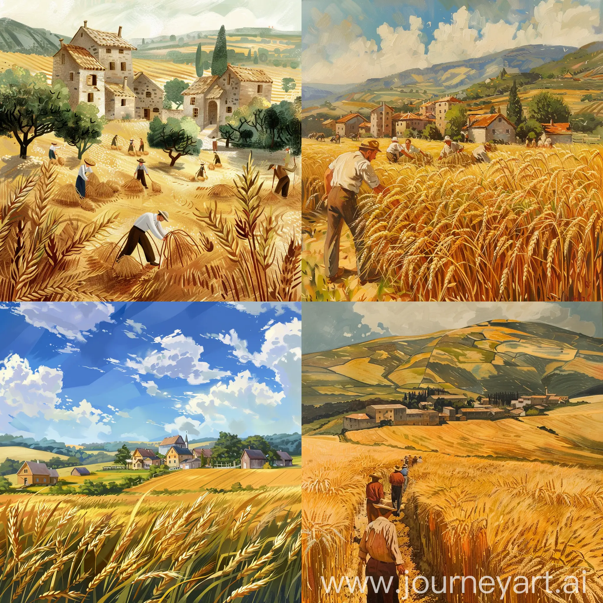 A Village of Wheat Farmers
