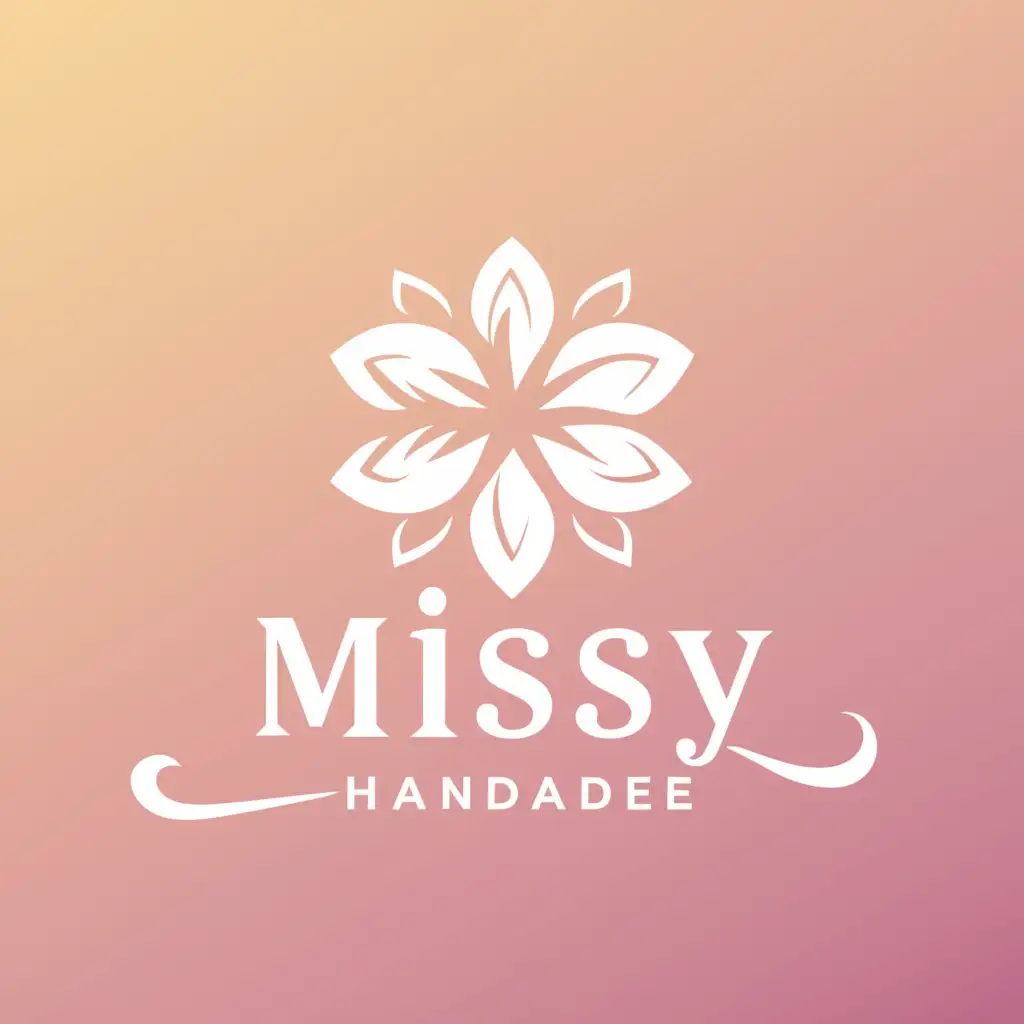 a logo design,with the text "Missy handmade", main symbol:SAKURA,Moderate,be used in Internet industry,clear background