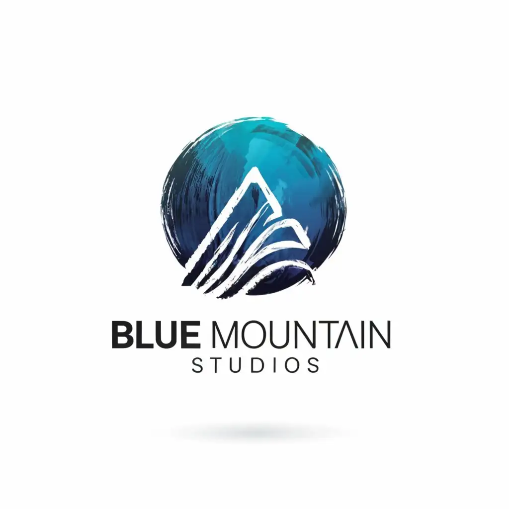 a logo design,with the text "Blue Mountain Studios", main symbol:High On Creativity,Moderate,clear background