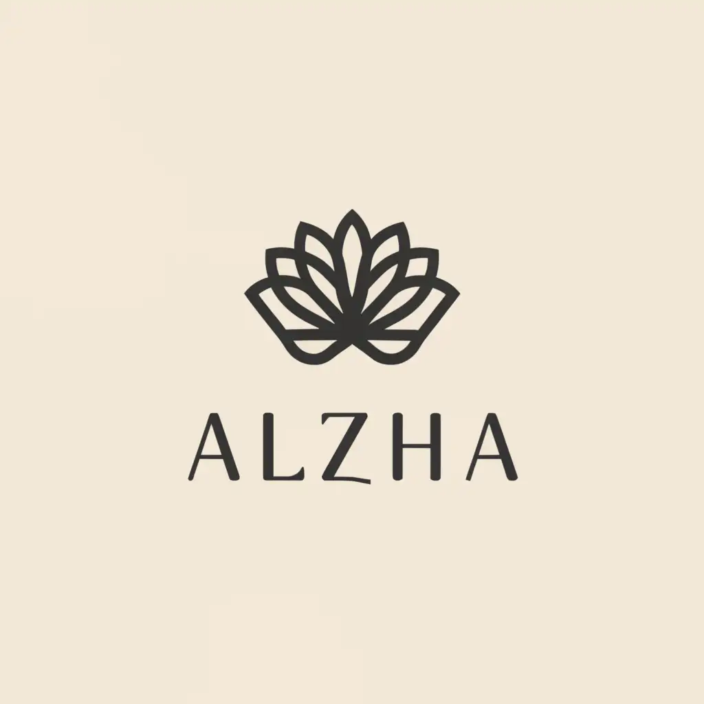 a logo design,with the text 'AlZha', main symbol:flower beauty,Minimalistic,be used in Beauty Spa industry,clear background slogan Timeless Beauty