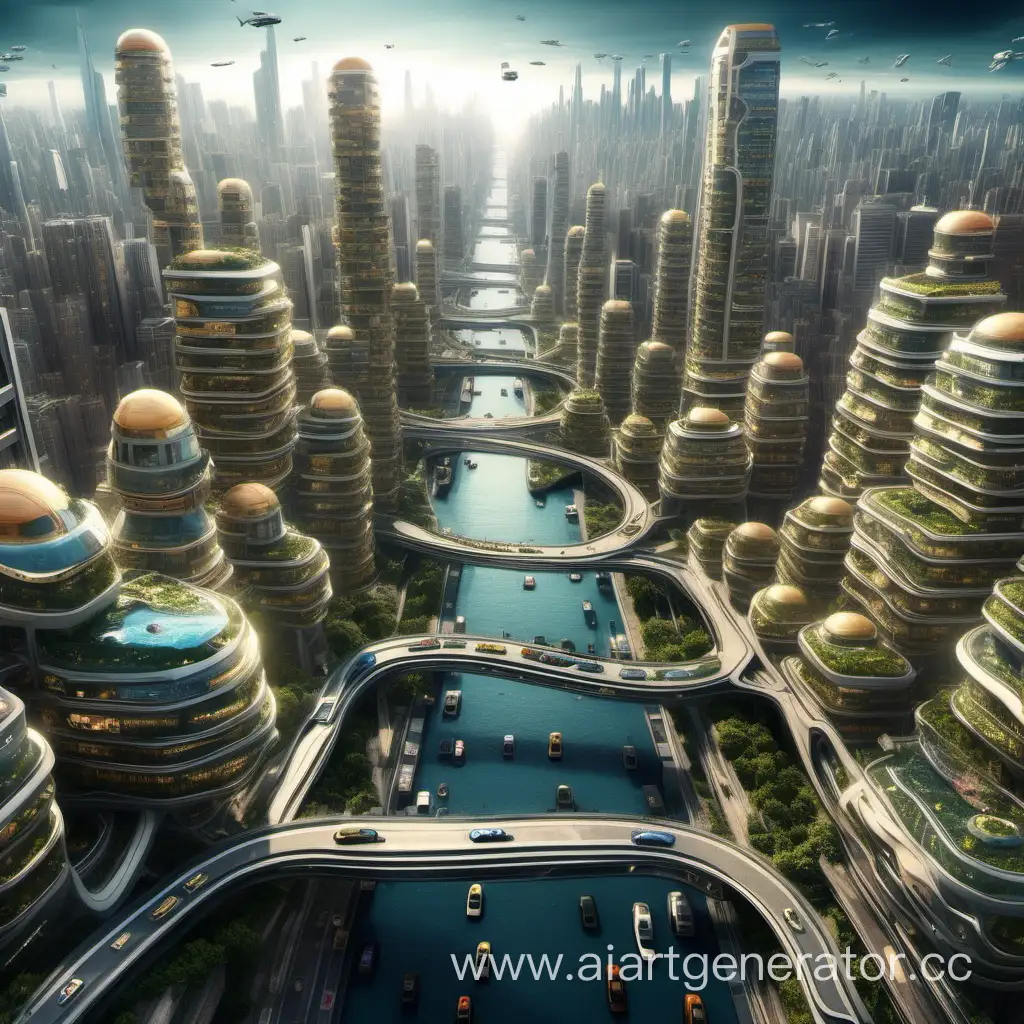 Futuristic-Cityscape-with-Threetiered-Roads-and-Robotic-Stores