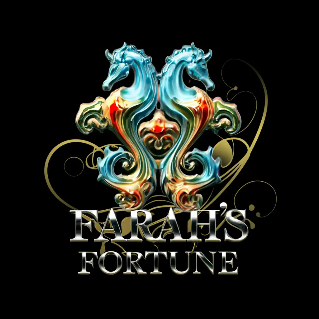 a logo design, with the text 'Farah's Fortune', main symbol: Sea horses, Moderate, to be used in Entertainment industry, clear background