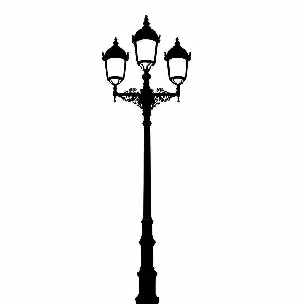 outline of a lamp post, white back ground