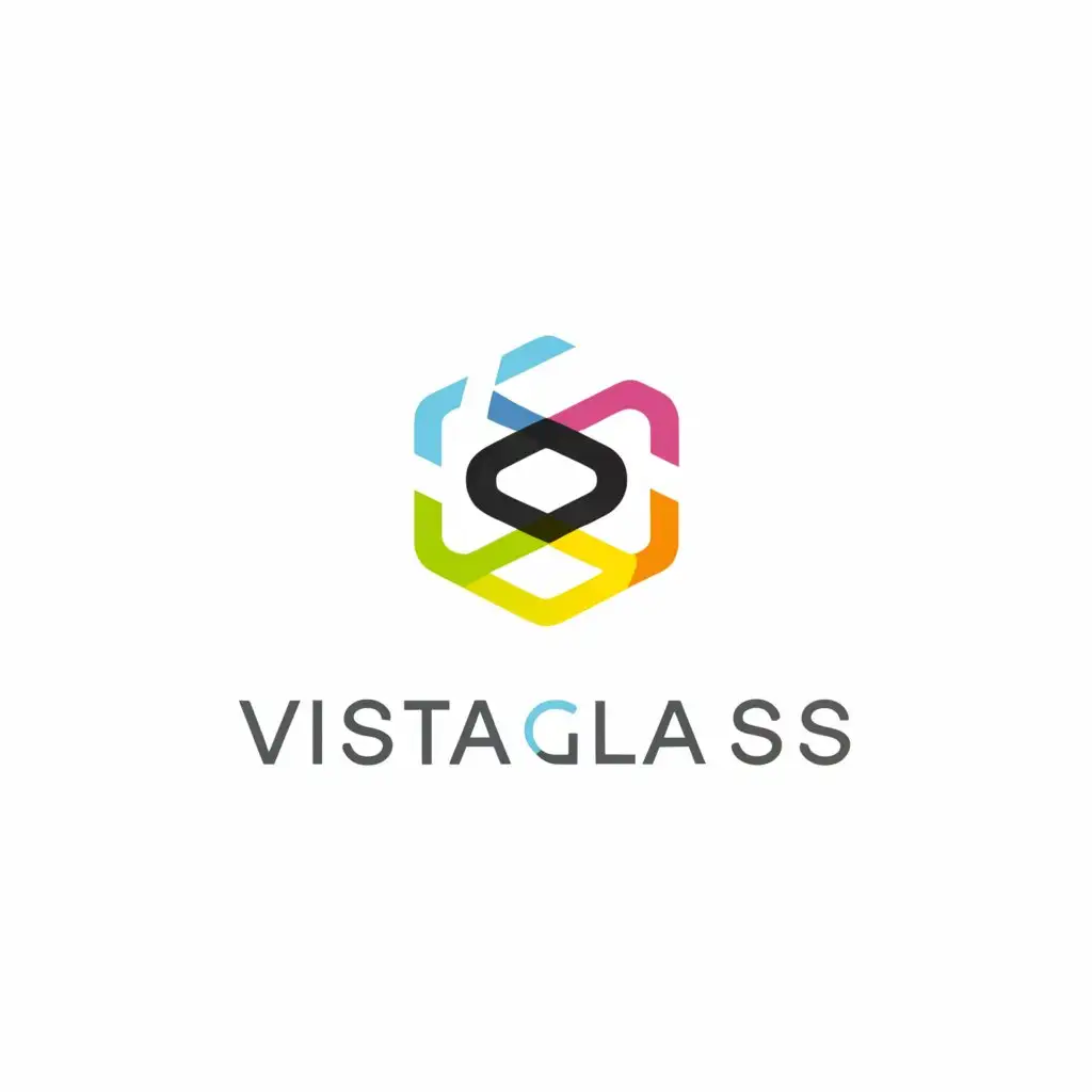 a logo design, with the text 'VistaGlass', main symbol: glass, Minimalistic, clear background glass logo it's a glazing website change the color blue