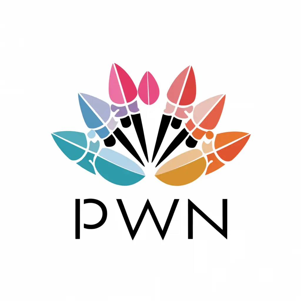 a logo design,with the text "PWN", main symbol:GLAMOUR ELEGANT SKINCARE COSMETIC COLOURFULL PLACE FLOWER BEAUTY,Moderate,clear background